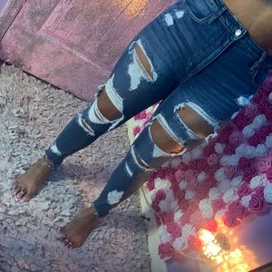 Front and back ripped jeans!